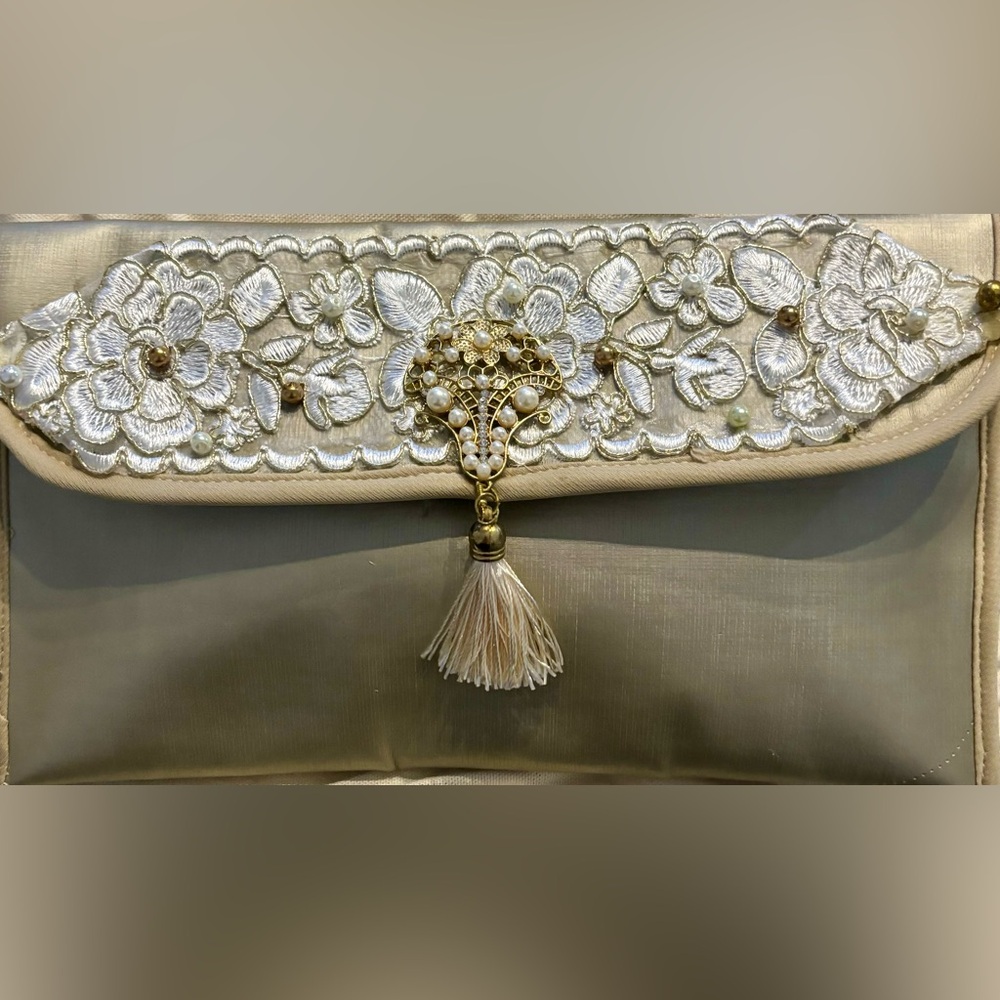 Cream and White clutch Bags with Style and Elegance